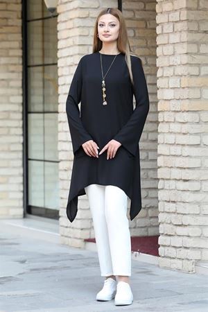 Armin Double Krep Kumaş Tunik - Siyah