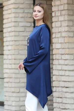 Armin Double Krep Kumaş Tunik - Lacivert