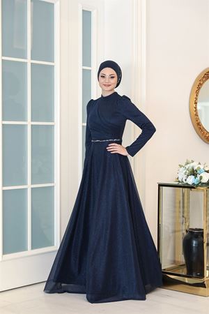 Büyük Beden Abiye Işıl Lacivert