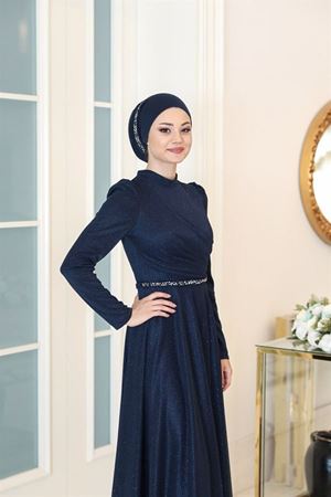 Büyük Beden Abiye Işıl Lacivert