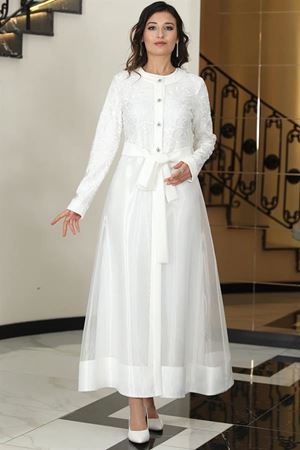 Orkide Abaya Beyaz