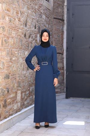 İrem Tesettür Elbise İndigo