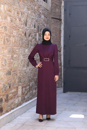 İrem Tesettür Elbise Mor