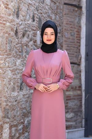 İrem Tesettür Elbise Gül Kurusu