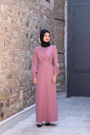 İrem Tesettür Elbise Gül Kurusu