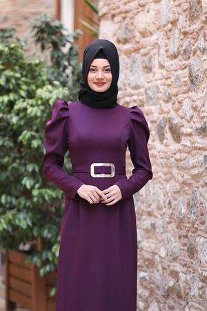İlay Tesettür Elbise Mor