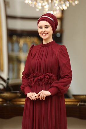 Çiçek Tesettür Tesettür Abiye Bordo