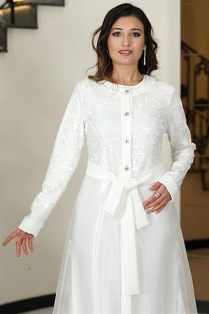 Orkide Abaya Beyaz