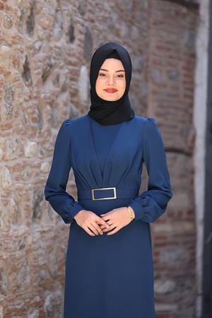İrem Tesettür Elbise İndigo