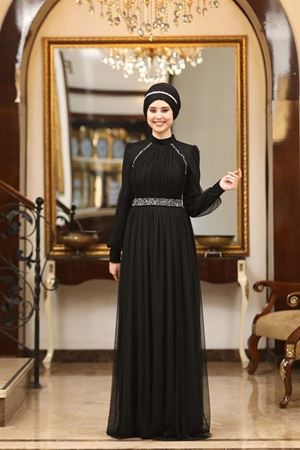 Efsane Tesettür Abiye Siyah