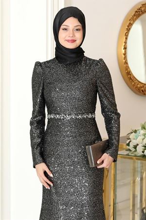 Nihal Tesettür Abiye Siyah