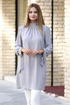 Esila Double Krep Kumaş Tunik - Gri