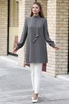 Işıl Double Krep Kumaş Tunik - Gümüş