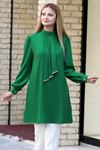 Işıl Double Krep Kumaş Tunik - Yeşil
