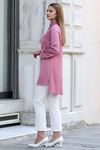 Trend Double Krep Kumaş Tunik - Lila