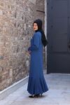 Azra İşlemeli Elbise Mavi
