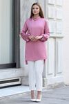 Trend Double Krep Kumaş Tunik - Lila