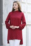 Trend Double Krep Kumaş Tunik - Kırmızı