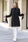 Esila Double Krep Kumaş Tunik - Siyah