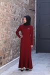 Azra İşlemeli Elbise Bordo