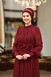 Çiçek Tesettür Tesettür Abiye Bordo