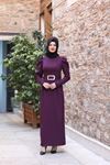 İlay Tesettür Elbise Mor