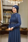 Efsane Tesettür Abiye İndigo