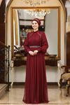 Efsane Tesettür Abiye Bordo